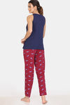 Zivame My Besties Cotton Pyjama Set - Beet Red — thumbnail 3
